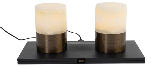 Sada 2 stolních lamp tmavě bronzová RGBW dobíjecí - Alessia