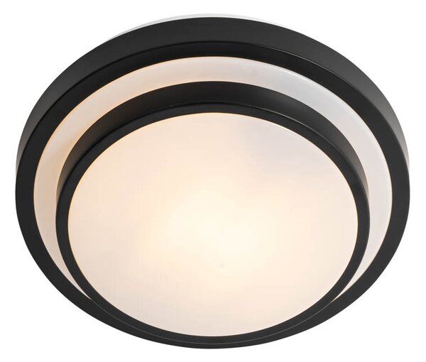 Moderní stropní svítidlo černé s bílou 25 cm IP44 - Walden