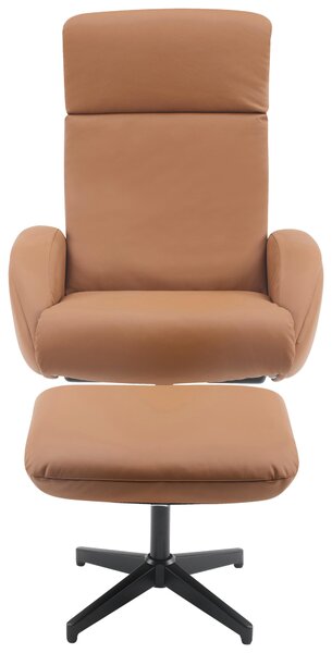 RELAXAČNÍ KŘESLO S TABURETEM, textil, kůže, hnědá Livetastic - Online Only křesla & taburety, Online Only
