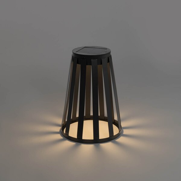 Venkovní stolní lampa černá vč. LED 3-stupňové stmívání, solární a dobíjecí - Penny