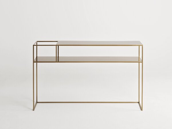 Nordic Design Zlatý kovový toaletní stolek Moreno 120 cm x 25 cm