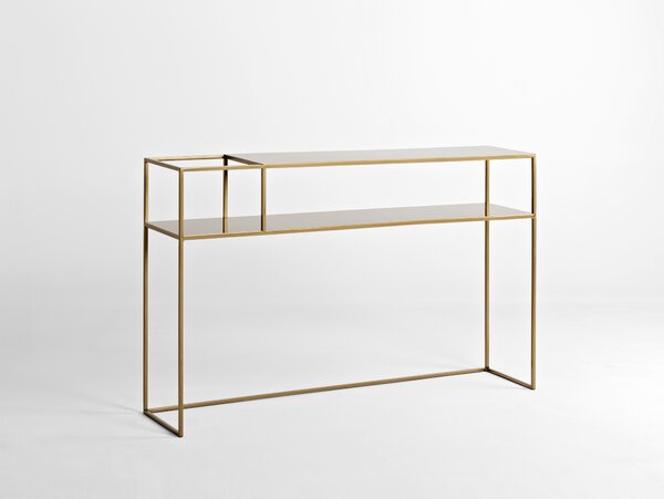 Nordic Design Zlatý kovový toaletní stolek Moreno 120 cm x 25 cm