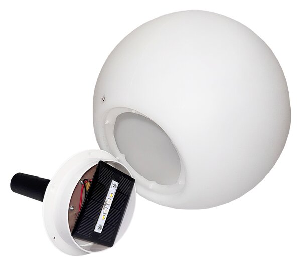 Venkovní lampa bílá 30 cm vč. LED IP44 solární RGBW - Ludger