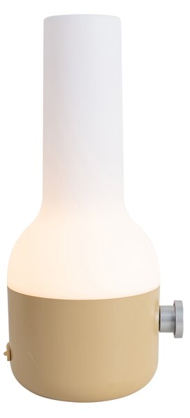 Sada 2 venkovních stolních lamp zlatých s bílou, včetně dobíjecích LED - Haard
