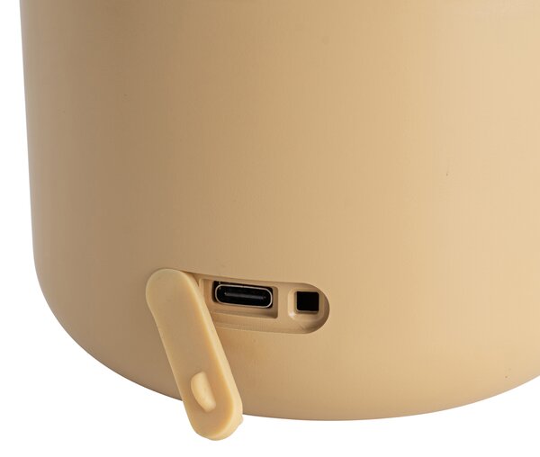 Sada 2 venkovních stolních lamp zlatých s bílou, včetně dobíjecích LED - Haard