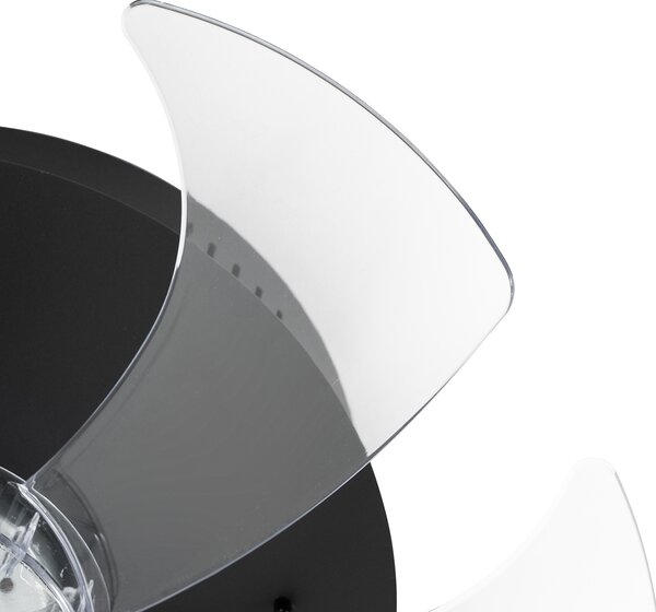 Stropní ventilátor černý 70 cm vč. LED stmívatelný s dálkovým ovládáním - Maddy