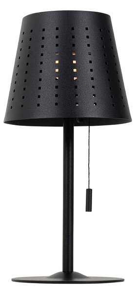 Sada 2 stolních lamp černých včetně LED 3-krokového stmívače dobíjecího a solárního - Ferre
