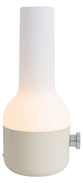 Sada 2 venkovních stolních lamp béžové s bílou vč. dobíjecího LED - Haard