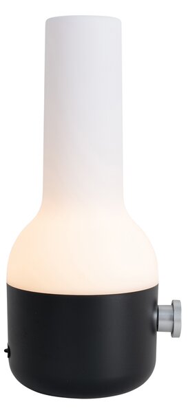 Sada 2 venkovních stolních lamp černých s bílou vč. dobíjecího LED - Haard