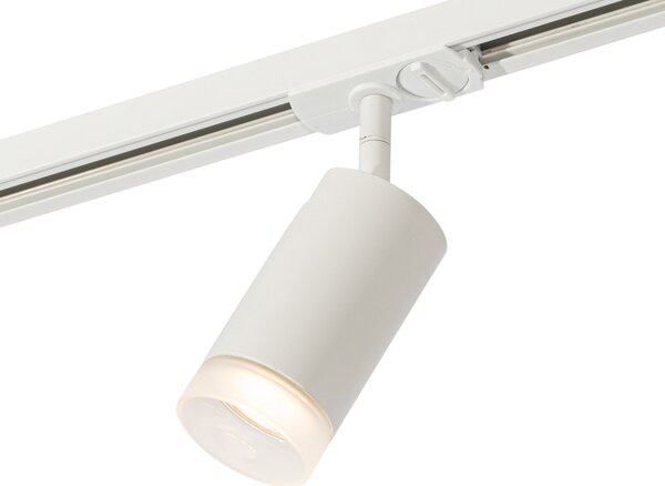 Moderní bodové světlo s bílým kroužkem pro 1-fázový kolejnicový systém GU10 50mm - Iconic Jeana