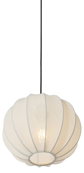 Stylové závěsné svítidlo Japandi z hedvábí, bílé, 30 cm - Plu