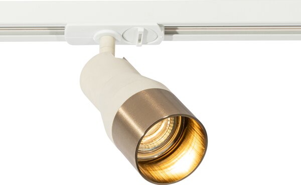 Moderní bodové světlo béžové se zlatem pro 1-fázový kolejnicový systém GU10 50mm - Iconic Kohua