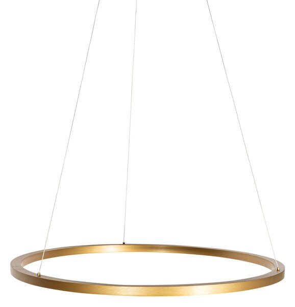 Zlaté závěsné svítidlo 80 cm včetně LED s 3stupňovým stmívačem - Girello