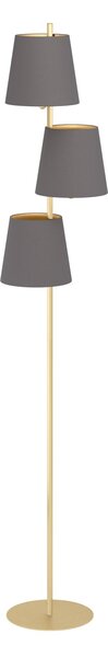 EGLO Moderní stojací lampa ALMEIDA 2, 3xE27, 40W, mosazná, cappuccino 99612
