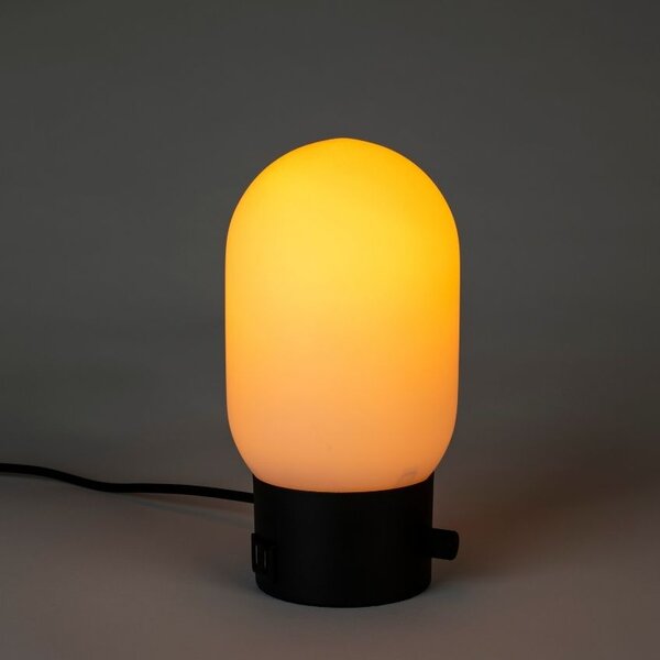 Bílo černá skleněná stolní lampa ZUIVER URBAN