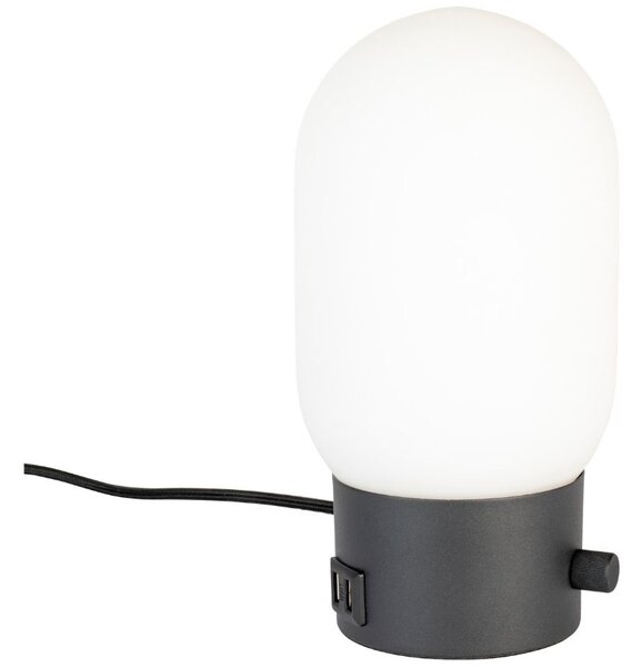 Bílo černá skleněná stolní lampa ZUIVER URBAN