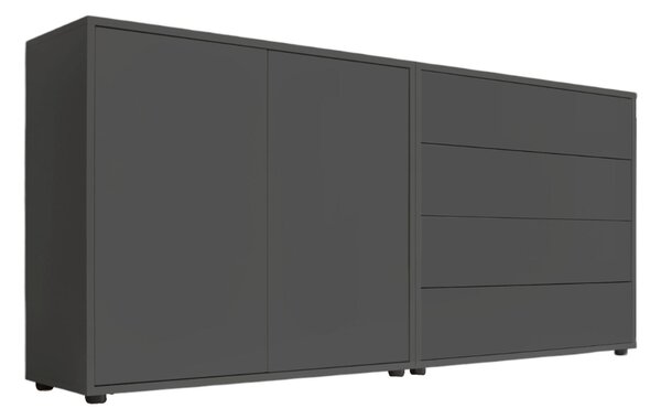 ŠIROKÁ KOMODA, antracitová, 158/73/33 cm MID.YOU - Široké komody, Online Only