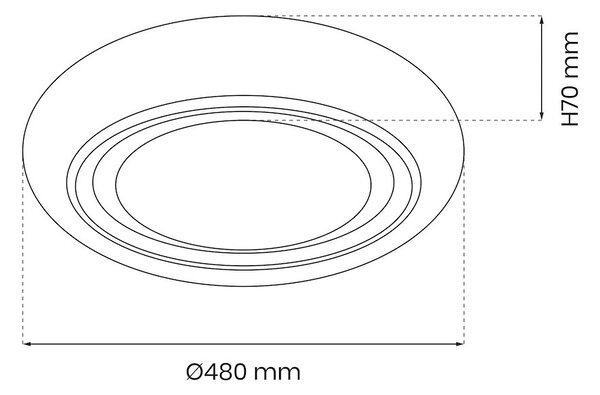 Stropní LED svítidlo Megan, 1x LED 48w, 3000-6000k, w/ch, s ovladačem