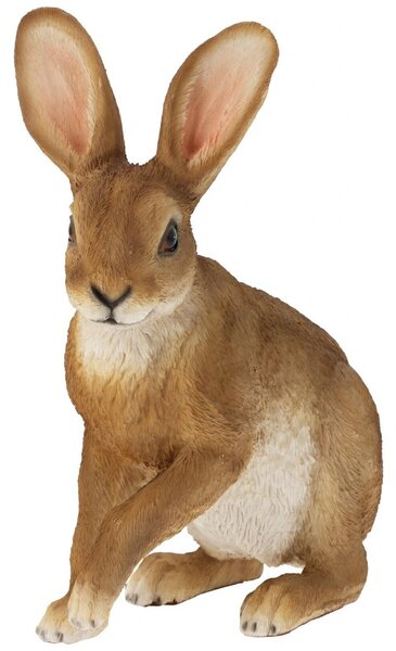 Zahradní figurka z polyresinu Rabbit, 28 cm, hnědá