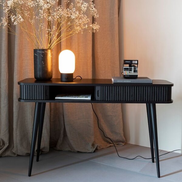 Bílo černá skleněná stolní lampa ZUIVER URBAN