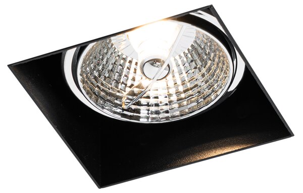 Sada 6 černých zapuštěných bodových svítidel GU10 70 mm bez rámečku - Oneon