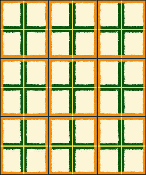 Tapety Výrazný kostkovaný vzor s oranžovými a zelenými čarami, Tapety abstraktní, a01267v3 : uwalls.cz