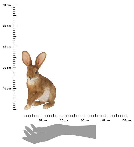 Zahradní figurka z polyresinu Rabbit, 28 cm, hnědá