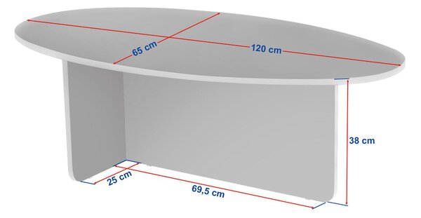 KONFERENČNÍ STOLEK, krémová, kompozitní dřevo, 120/40/65 cm MID.YOU - Konferenční stolky, Online Only