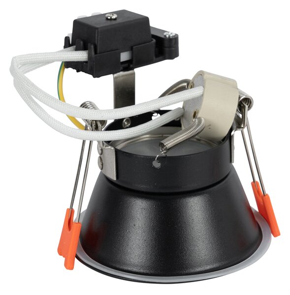 Sada 6 vestavných bodových svítidel černých GU10 50 mm IP44 - Dept