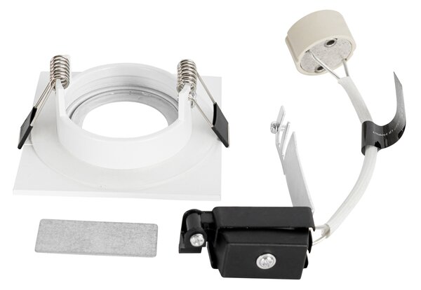 Sada 12 vestavných bodových svítidel bílých čtvercových GU10 50 mm IP44 - Xena