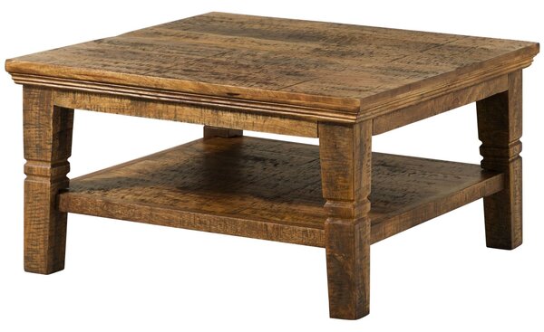 RODEZ Konferenční stolek mango 85x85x45 tmavě hnědý olejovaný