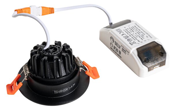 Zapuštěné bodové svítidlo černé 6,8 cm vč. LED 545 lm stmívatelné IP65 - Gaius