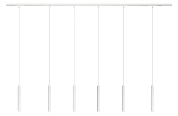 Moderní kolejnicový systém se 6 bílými závěsnými světly 1-fázový - Slimline Keno