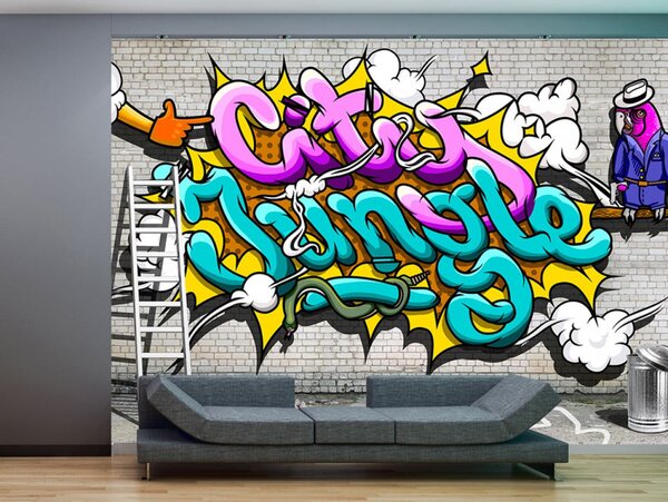 Murando DeLuxe Graffiti - City Jungle Rozměry (š x v) a Typ: 245x175 cm - samolepící