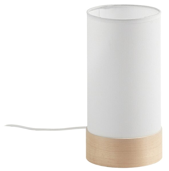 Bílá bavlněná stolní lampa Kave Home Slat