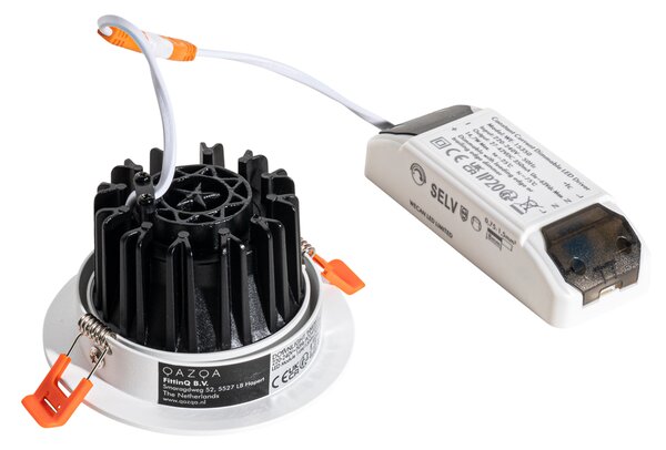 Vestavné bodové svítidlo bílé 9,5 cm vč. LED 1015 lm stmívatelné IP65 - Gaius