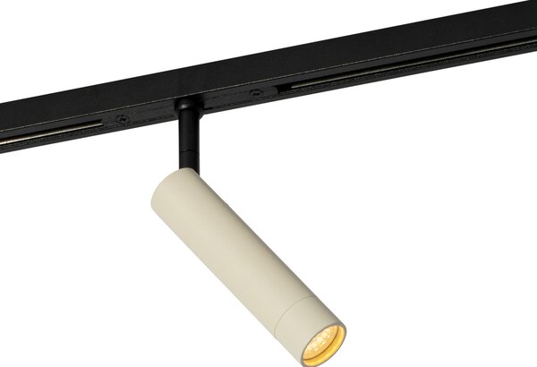 Moderní bodové svítidlo béžové s černou pro jednofázový kolejnicový systém - Slimline Uzzy