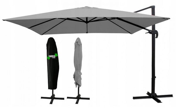 Garden Line Zahradní slunečník s ochranným obalem MINI ROMA 250 x 250 cm šedý