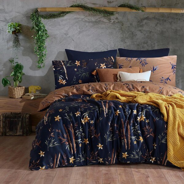 SATÉNOVÉ POVLEČENÍ BAMBOO FLOWER EXCLUSIVE 160X200 CM, 2KS 70X80 CM VZOROVANÉ
