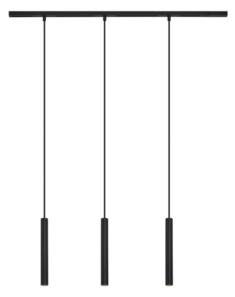 Moderní kolejnicový systém se 3 černými závěsnými světly 1-fázový - Slimline Keno