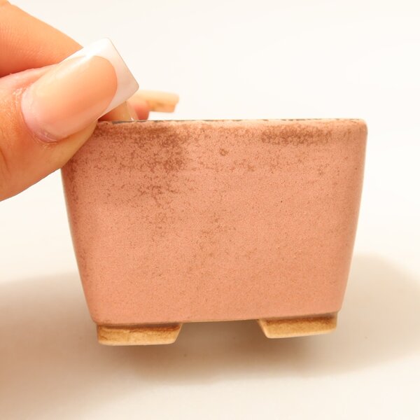 E-bonsai Keramická bonsai miska 6,5 x 6,5 x 4,5 cm růžová