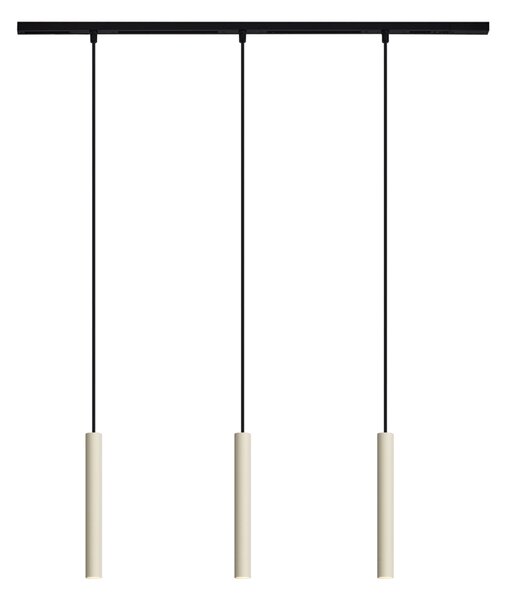 Moderní kolejnicový systém se 3 závěsnými světly béžové s černou 1-fázový - Slimline Keno
