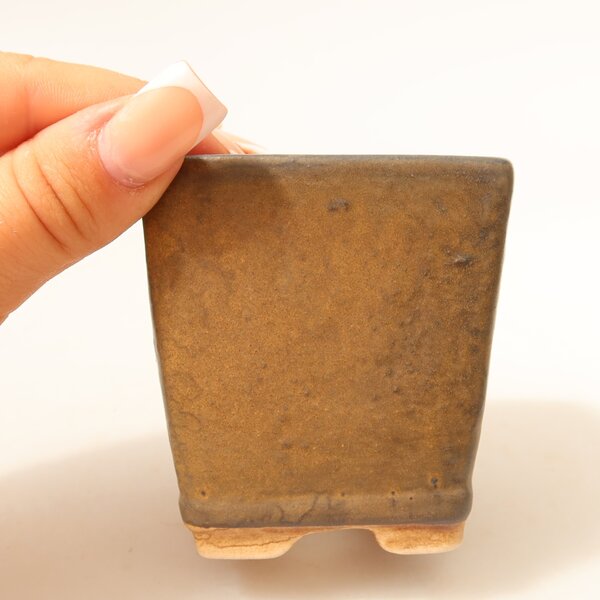 E-bonsai Keramická bonsai miska 6,5 x 6,5 x 7 cm hnědá