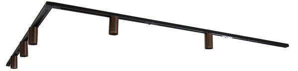 Moderní kolejnicový systém s 5 reflektory tmavě bronzový 1-fázový GU10 35mm - Iconic Ruby