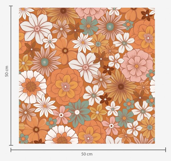 Tapety Zářivý květinový vzor v teplých oranžových odstínech, Tapety květiny, a01269v1 : uwalls.cz