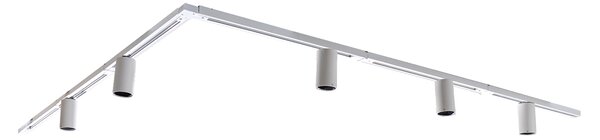 Moderní kolejnicový systém s 5 bílými bodovými světly jednofázový GU10 50mm - Iconic Ruby