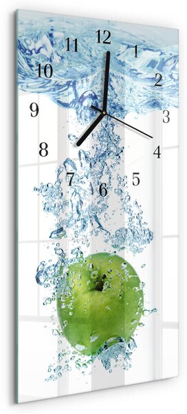 Skleněné hodiny vertikální Jablečná voda zsppc-30x60-00170402