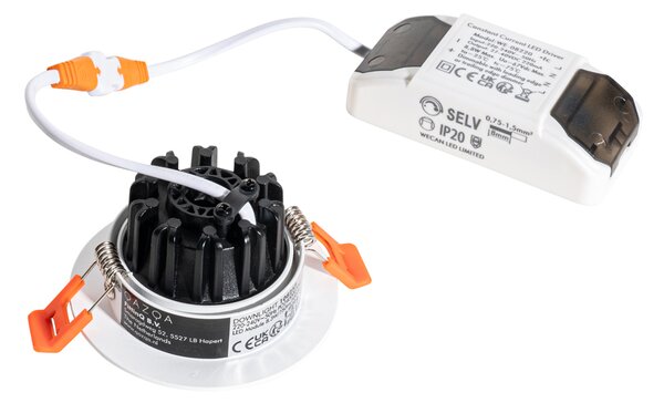 Zapuštěné bodové svítidlo bílé 6,8 cm vč. LED 545 lm stmívatelné IP65 - Gaius