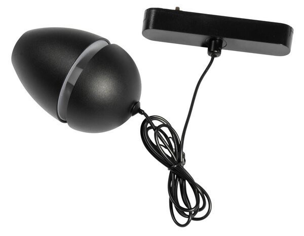 Moderní černé závěsné svítidlo pro 1fázový kolejnicový systém včetně LED - Magnetic Eggy
