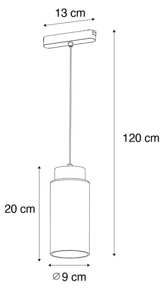 Moderní černé závěsné svítidlo pro kolejnicový systém 1-fázové včetně LED - Magnetic Vance